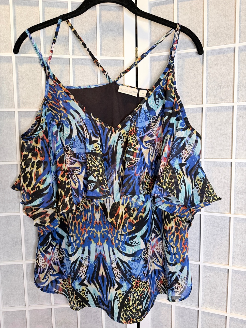 Bisou Bisou Blue Multi Ruffle Camisole